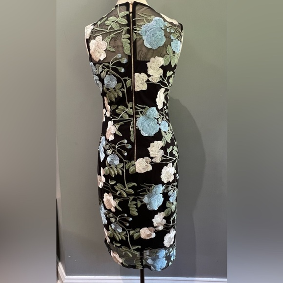 Calvin Klein Dress embroidered elevated by peekaboo illusion mesh size 10 - Picture 2 of 12